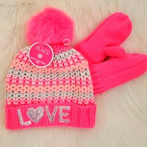 Girls Hat/Mittens Set